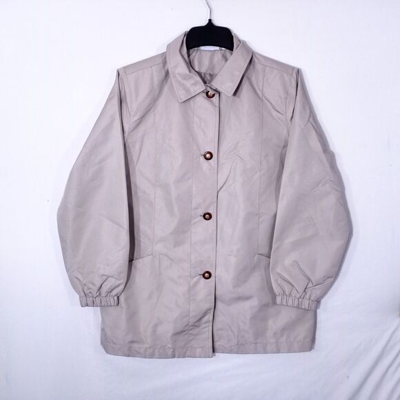Blair Fall Jacket Tan Size Medium 100% Polyester Button Up #024 - Picture 2 of 5